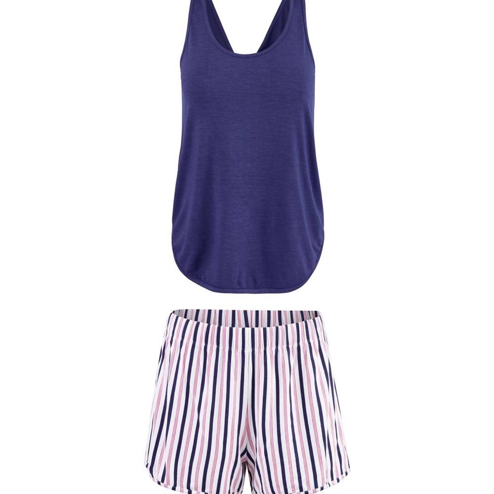 Adore Me Balenda twist back tank top & striped short PJ/lounge/sleep set